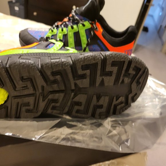 Versace Men\'s Trigreca Sneakers, Nero+Saphire+Neon Green, Size 10US (43 EUR) main image 6